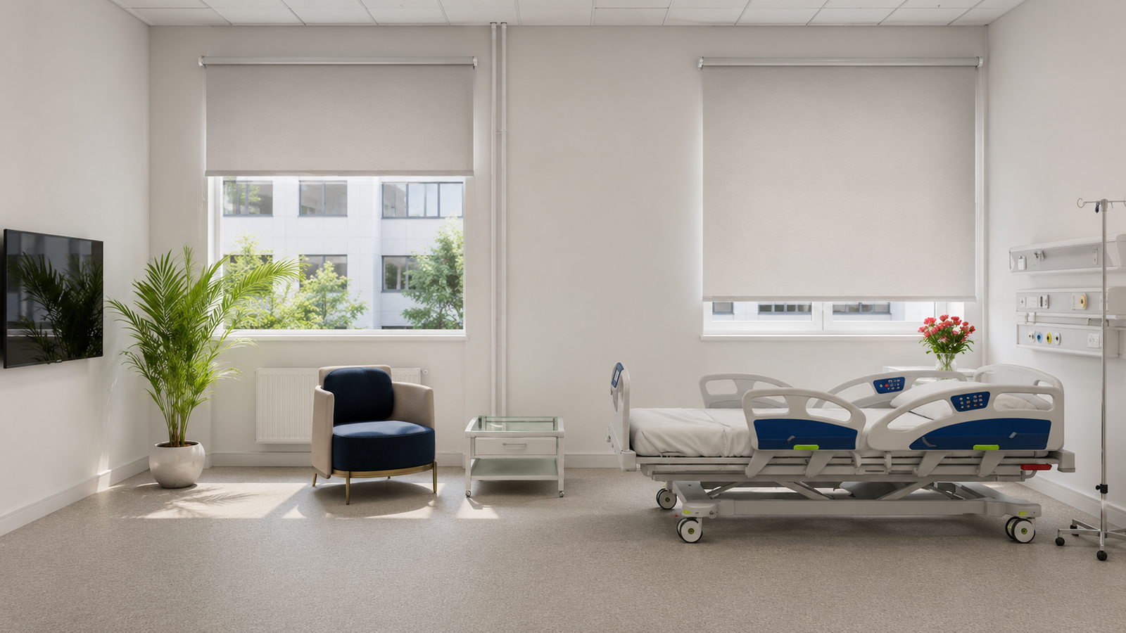 Cortinas roller para clinica Lima Novolux — antibacterial lavable